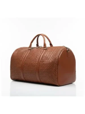 Premium Woven Leather Duffle Bag